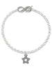 Black Nickeltone AB Crystal Lucky Star - Custom Engraved Infinity Toggle Bracelet: Personalized Jewelry Gift - Names, Initials, Dates, Bible Verses
