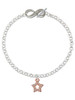 Rose Gold-tone AB Crystal Lucky Star - Custom Engraved Infinity Toggle Bracelet: Personalized Jewelry Gift - Names, Initials, Dates, Bible Verses