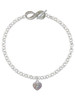 Silver Plated Clear AB Crystal Heart - Custom Engraved Infinity Toggle Bracelet: Personalized Jewelry Gift - Names, Initials, Dates, Bible Verses