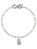 Silver Plated Translucent Pink Flying Butterfly - Custom Engraved Infinity Toggle Bracelet: Personalized Jewelry Gift - Names, Initials, Dates, Bible Verses