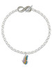 Silver Plated Translucent Pastel Flying Butterfly - Custom Engraved Infinity Toggle Bracelet: Personalized Jewelry Gift - Names, Initials, Dates, Bible Verses