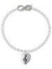 Silver Plated Large Clef on Guitar Pick - Custom Engraved Infinity Toggle Bracelet: Personalized Jewelry Gift - Names, Initials, Dates, Bible Verses