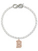 Rose Gold-tone Crystal Initial - B - Custom Engraved Infinity Toggle Bracelet: Personalized Jewelry Gift - Names, Initials, Dates, Bible Verses