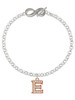 Rose Gold-tone Crystal Initial - E - Custom Engraved Infinity Toggle Bracelet: Personalized Jewelry Gift - Names, Initials, Dates, Bible Verses