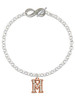 Rose Gold-tone Crystal Initial - M - Custom Engraved Infinity Toggle Bracelet: Personalized Jewelry Gift - Names, Initials, Dates, Bible Verses