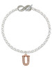 Rose Gold-tone Crystal Initial - U - Custom Engraved Infinity Toggle Bracelet: Personalized Jewelry Gift - Names, Initials, Dates, Bible Verses