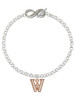 Rose Gold-tone Crystal Initial - W - Custom Engraved Infinity Toggle Bracelet: Personalized Jewelry Gift - Names, Initials, Dates, Bible Verses