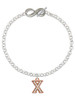 Rose Gold-tone Crystal Initial - X - Custom Engraved Infinity Toggle Bracelet: Personalized Jewelry Gift - Names, Initials, Dates, Bible Verses