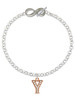 Rose Gold-tone Crystal Initial - Y - Custom Engraved Infinity Toggle Bracelet: Personalized Jewelry Gift - Names, Initials, Dates, Bible Verses