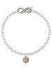 Small Rose Gold-tone Heart with Clear AB Crystals - Custom Engraved Infinity Toggle Bracelet: Personalized Jewelry Gift - Names, Initials, Dates, Bible Verses