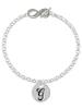 Silver Plated Large Script Letter Disc - G - Custom Engraved Infinity Toggle Bracelet: Personalized Jewelry Gift - Names, Initials, Dates, Bible Verses