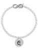 Silver Plated Large Script Letter Disc - Q - Custom Engraved Infinity Toggle Bracelet: Personalized Jewelry Gift - Names, Initials, Dates, Bible Verses