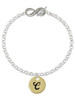 Gold-tone Large Disc Letter - C - Custom Engraved Infinity Toggle Bracelet: Personalized Jewelry Gift - Names, Initials, Dates, Bible Verses