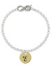 Gold-tone Large Disc Letter - E - Custom Engraved Infinity Toggle Bracelet: Personalized Jewelry Gift - Names, Initials, Dates, Bible Verses
