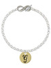 Gold-tone Large Disc Letter - G - Custom Engraved Infinity Toggle Bracelet: Personalized Jewelry Gift - Names, Initials, Dates, Bible Verses