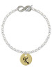Gold-tone Large Disc Letter - K - Custom Engraved Infinity Toggle Bracelet: Personalized Jewelry Gift - Names, Initials, Dates, Bible Verses