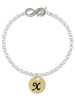 Gold-tone Large Disc Letter - X - Custom Engraved Infinity Toggle Bracelet: Personalized Jewelry Gift - Names, Initials, Dates, Bible Verses