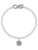 Silver Plated Capital Letter - O - Pebble Disc - Custom Engraved Infinity Toggle Bracelet: Personalized Jewelry Gift - Names, Initials, Dates, Bible Verses