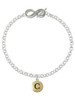 Gold-tone Capital Letter - C - Pebble Disc - Custom Engraved Infinity Toggle Bracelet: Personalized Jewelry Gift - Names, Initials, Dates, Bible Verses