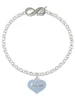 Baby Boy Blue Heart with Baby Feet - Custom Engraved Infinity Toggle Bracelet: Personalized Jewelry Gift - Names, Initials, Dates, Bible Verses