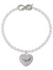 Silver Plated Nurses Rock on AB Crystal Heart - Custom Engraved Infinity Toggle Bracelet: Personalized Jewelry Gift - Names, Initials, Dates, Bible Verses
