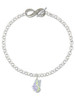 Silver Plated Translucent Purple & Lime Green Flying Butterfly - Custom Engraved Infinity Toggle Bracelet: Personalized Jewelry Gift - Names, Initials, Dates, Bible Verses