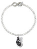 Silver Plated Large Black Flying Butterfly - Custom Engraved Infinity Toggle Bracelet: Personalized Jewelry Gift - Names, Initials, Dates, Bible Verses