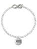 Silver Plated Half Marathon with Clear Crystal Roman Numeral - Custom Engraved Infinity Toggle Bracelet: Personalized Jewelry Gift - Names, Initials, Dates, Bible Verses