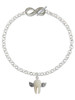 White Tooth with Wings - Tooth Fairy - Custom Engraved Infinity Toggle Bracelet: Personalized Jewelry Gift - Names, Initials, Dates, Bible Verses