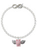 Pink Flying Pig with Wings - Custom Engraved Infinity Toggle Bracelet: Personalized Jewelry Gift - Names, Initials, Dates, Bible Verses
