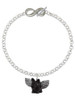 Black Flying Pig with Wings - Custom Engraved Infinity Toggle Bracelet: Personalized Jewelry Gift - Names, Initials, Dates, Bible Verses