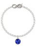 12mm Crystal Rivoli - Blue - Custom Engraved Infinity Toggle Bracelet: Personalized Jewelry Gift - Names, Initials, Dates, Bible Verses