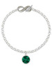 12mm Crystal Rivoli - Green - Custom Engraved Infinity Toggle Bracelet: Personalized Jewelry Gift - Names, Initials, Dates, Bible Verses