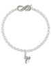 Silver Plated English Saddle - Custom Engraved Infinity Toggle Bracelet: Personalized Jewelry Gift - Names, Initials, Dates, Bible Verses
