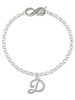 Silver Plated Small Gelato Script Initial - D - Custom Engraved Infinity Toggle Bracelet: Personalized Jewelry Gift - Names, Initials, Dates, Bible Verses