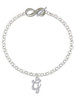 Silver Plated Small Gelato Script Initial - G - Custom Engraved Infinity Toggle Bracelet: Personalized Jewelry Gift - Names, Initials, Dates, Bible Verses