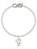 Silver Plated Small Gelato Script Initial - Y - Custom Engraved Infinity Toggle Bracelet: Personalized Jewelry Gift - Names, Initials, Dates, Bible Verses