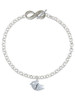 Silver Plated Little Bird Initial - F - Custom Engraved Infinity Toggle Bracelet: Personalized Jewelry Gift - Names, Initials, Dates, Bible Verses