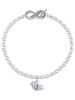 Silver Plated Little Bird Initial - J - Custom Engraved Infinity Toggle Bracelet: Personalized Jewelry Gift - Names, Initials, Dates, Bible Verses