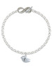 Silver Plated Little Bird Initial - L - Custom Engraved Infinity Toggle Bracelet: Personalized Jewelry Gift - Names, Initials, Dates, Bible Verses