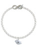 Silver Plated Little Bird Initial - N - Custom Engraved Infinity Toggle Bracelet: Personalized Jewelry Gift - Names, Initials, Dates, Bible Verses