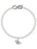 Silver Plated Little Bird Initial - P - Custom Engraved Infinity Toggle Bracelet: Personalized Jewelry Gift - Names, Initials, Dates, Bible Verses