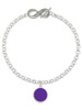 Silver Plated Small Purple Enamel Disc - Custom Engraved Infinity Toggle Bracelet: Personalized Jewelry Gift - Names, Initials, Dates, Bible Verses