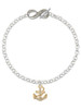 Gold-tone Clear Crystal Anchor - Custom Engraved Infinity Toggle Bracelet: Personalized Jewelry Gift - Names, Initials, Dates, Bible Verses