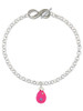 Hot Pink Easter Egg with Color Crystal Dots - Custom Engraved Infinity Toggle Bracelet: Personalized Jewelry Gift - Names, Initials, Dates, Bible Verses
