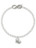 Silver Plated Small ''Sister'' Heart with Clear Crystal - Custom Engraved Infinity Toggle Bracelet: Personalized Jewelry Gift - Names, Initials, Dates, Bible Verses