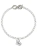 Silver Plated Small ''Coach'' Heart - Custom Engraved Infinity Toggle Bracelet: Personalized Jewelry Gift - Names, Initials, Dates, Bible Verses