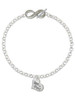 Silver Plated Small ''Best Friend'' Heart - Custom Engraved Infinity Toggle Bracelet: Personalized Jewelry Gift - Names, Initials, Dates, Bible Verses