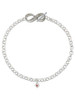 Silver Plated Mini January - Maroon Crystal Heart - Custom Engraved Infinity Toggle Bracelet: Personalized Jewelry Gift - Names, Initials, Dates, Bible Verses
