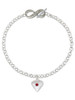 Silver Plated Large January - Maroon Crystal Heart - Custom Engraved Infinity Toggle Bracelet: Personalized Jewelry Gift - Names, Initials, Dates, Bible Verses